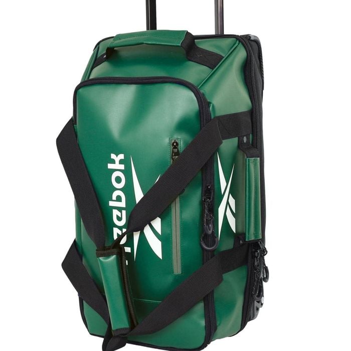 Reebok All Star Cabin 39l Leather Film Soft Shell Trolley Suitcase Luggage Green