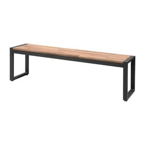 Bolero Acacia Wood And Steel Industrial Benches 1600mm (pack Of 2) - Cafe Benches (ds158)