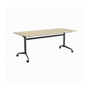 Olg Uniflip Table Black Frame Nordic Maple Top L1800mm X W750mm