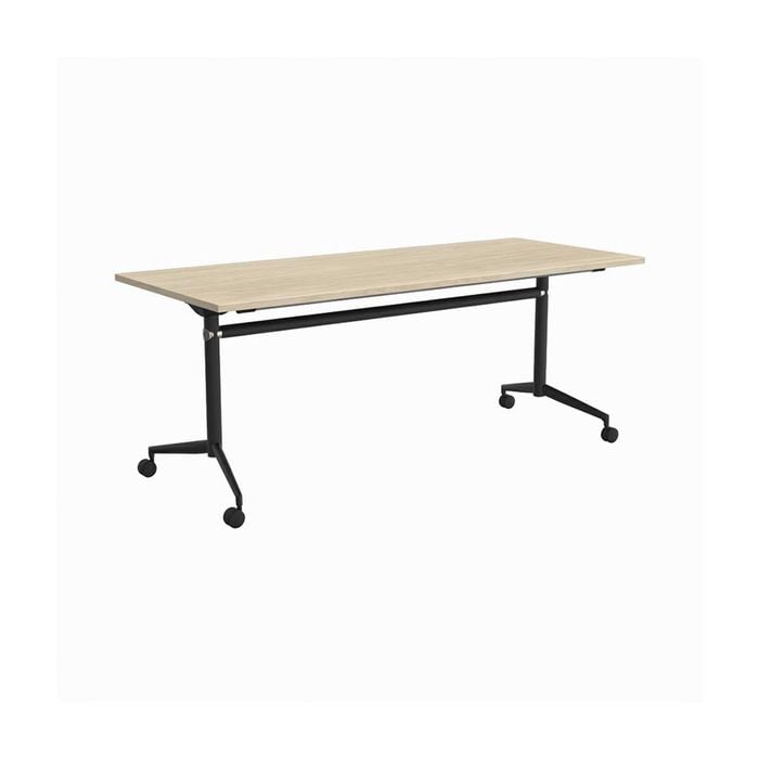 Olg Uniflip Table Black Frame Nordic Maple Top L1800mm X W750mm