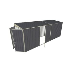 Build-a-Shed 1.5 x 5.2 x 2m Single Hinged Side Door Skillion Shed - Grey