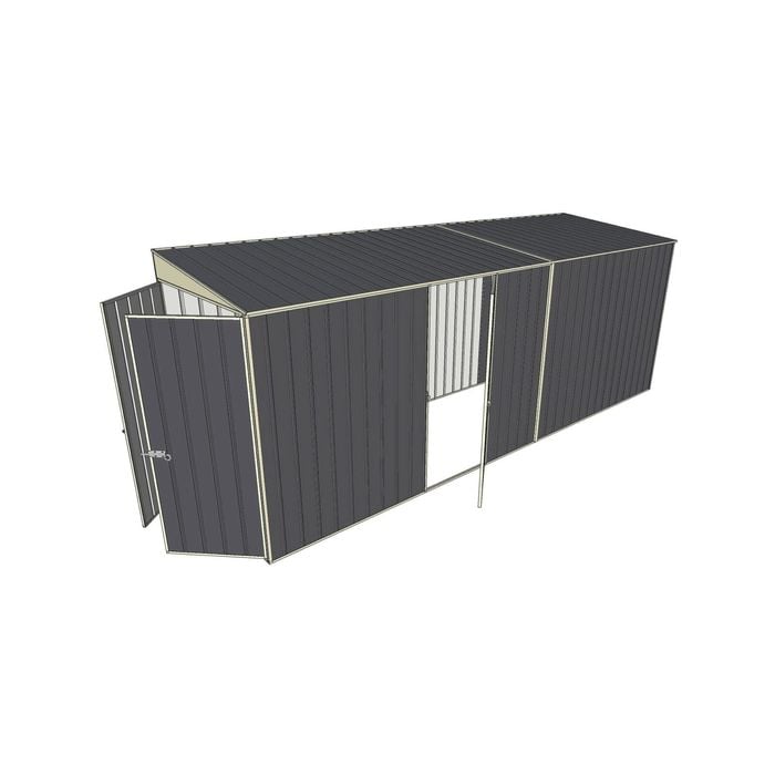 Build-a-Shed 1.5 x 5.2 x 2m Single Hinged Side Door Skillion Shed - Grey