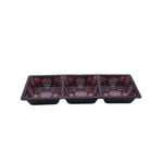 Prepara Day Of The Dead Melamine Three-Section Taco Tray - Black