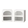Oikiture Bedside Tables Set Of 2 Display Shelf Storage Cabinet Nightstand White