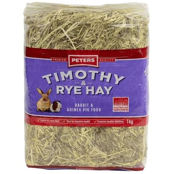 Peters Timothy and Rye Premium Grass Hay Small Animal Food 1kg