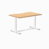 Desky Fixed Height Scalloped Melamine Office Desk White Frame 120cm