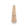 Costway 186cm Flocked Christmas Tree 150 LEDs Artificial Xmas Decor w/Gloves