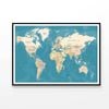High Detailed Illustration of Worldmap  Print 100% Australian Made 90x60cm  (Poster)