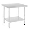 Vogue Stainless Steel Prep Table With Splashback And Undershelf 1200x600mm Commercial Kitchen Workbench T381