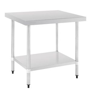 Vogue Stainless Steel Prep Table With Splashback And Undershelf 1200x600mm Commercial Kitchen Workbench T381