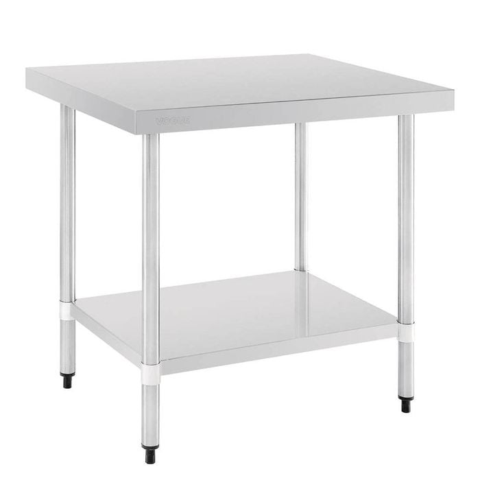 Vogue Stainless Steel Prep Table With Splashback And Undershelf 1200x600mm Commercial Kitchen Workbench T381