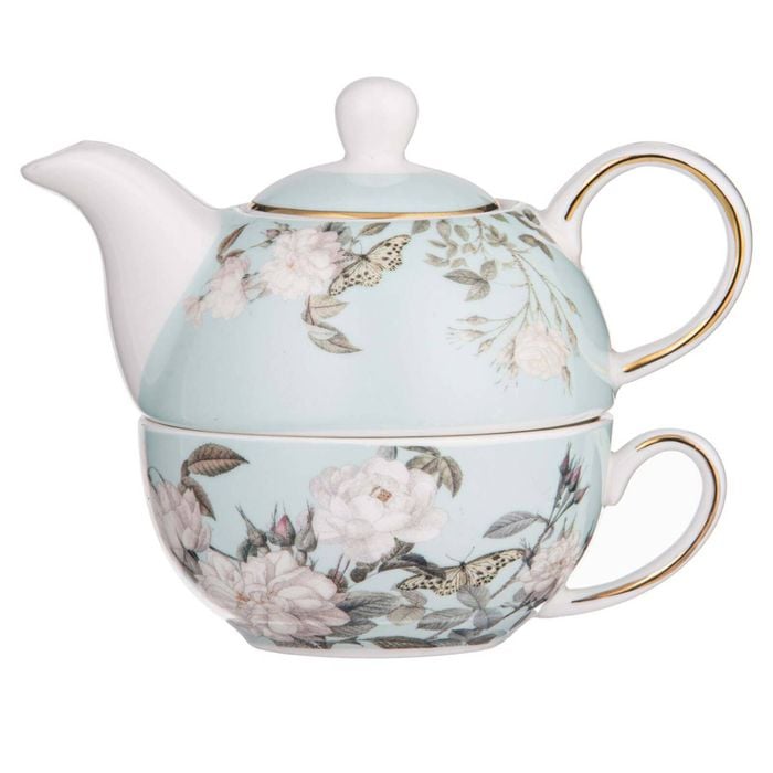 Ashdene Elegant Rose New Bone China 250ml Tea For One - Mint