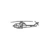 Ignite Laser Bell AH-1 Cobra - Attack Helicopter Silhouette Metal Wall Art Coated Black 15.7 inch - 40 cm