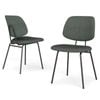 Familand Dining Chairs Set of 2 Corduroy Upholstered Padded Seat in Green