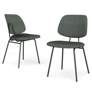 Familand Dining Chairs Set of 2 Corduroy Upholstered Padded Seat in Green