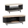 Artiss Tv Unit & Coffee Table Set Storage Drawers Shelves Black Pine