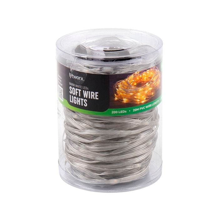 Lytworx 20m Solar Warm White Soft Wire String Light
