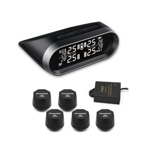 Promata Mata 2 Solar Tyre Pressure Monitor With Carbon Fiber Finish - 5 External Sensors - With Booster