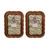 2x Urban Products Darcy Curve Natural Wood Scalloped Edge 4x6inch
