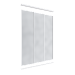 Lugna 2400 x 1200-1800mm Triple Mirror Wardrobe Sliding Door Package