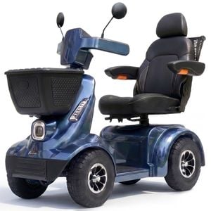 Equipmed Comfortcruise Large Mobility Scooter, 15km/h Top Speed, Up To 45km Range, Strong Climbing, 180kg Capacity, Blue