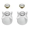 Shaw & Mason White Zinc Die Cast Handles - Pair