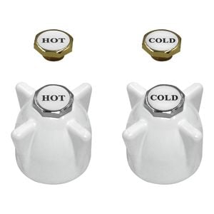 Shaw & Mason White Zinc Die Cast Handles - Pair
