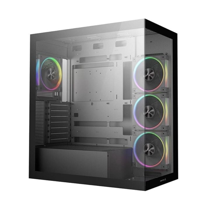 Deepcool Cg580 4f V2 Panoramic Atx Mid-tower Case, 4 X Pre Installed Fans Single Chamber, Support Up To 2x 360mm Radiators, Fron
