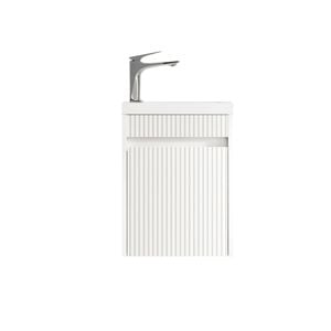 Attica 400mm Matte White Compact Fluted Ensuite Vanity