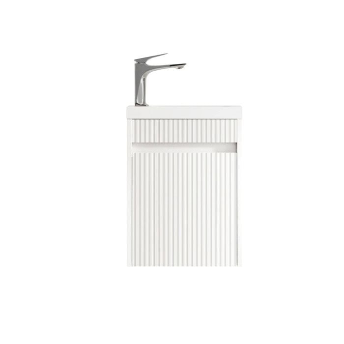 Attica 400mm Matte White Compact Fluted Ensuite Vanity