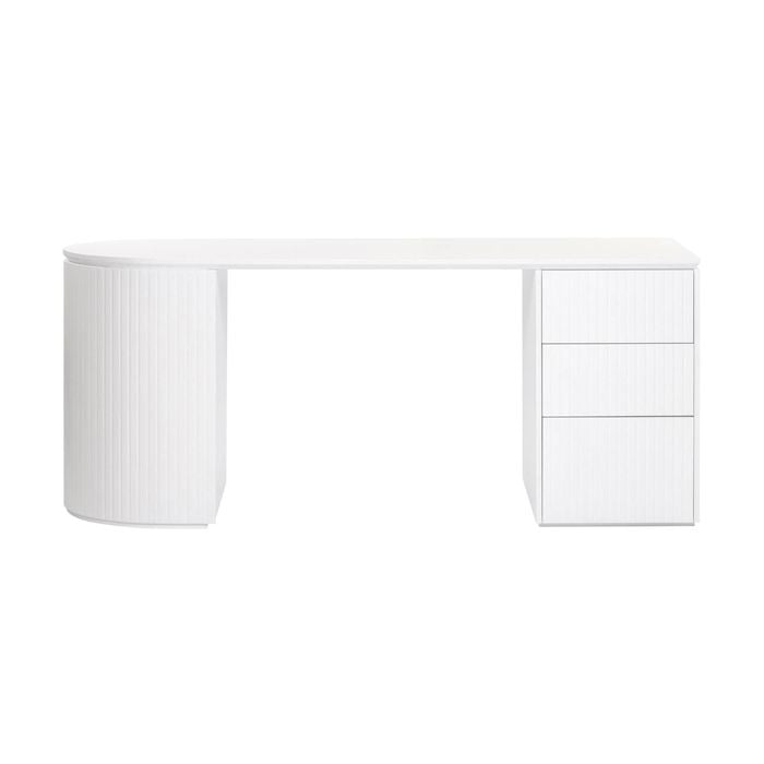 Payton Benjamin Ripple Grand 3 Drawer Rhf Computer Work Desk Table White
