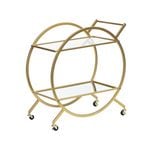 Cooper & Co. Remy Steel Bar Cart With Glass Rack Gold