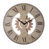 P&P MDF 60cm  Wooden Wall Clock with Gear & Cog Detailing
