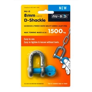 NU-D 8mm Galvanised Powder Coated D Shackle