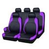Catzon 9Pcs Car Seat Cover PU Leather Universal Full Set Protector-Purple