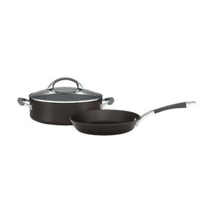 2pc Anolon Endurance+ Nonstick Induction 26cm Skillet & 28cm Sauteuse Cookware