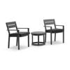 Santorini Outdoor Aluminium Patio Set Charcoal With Side Table & Denim Grey Cushions