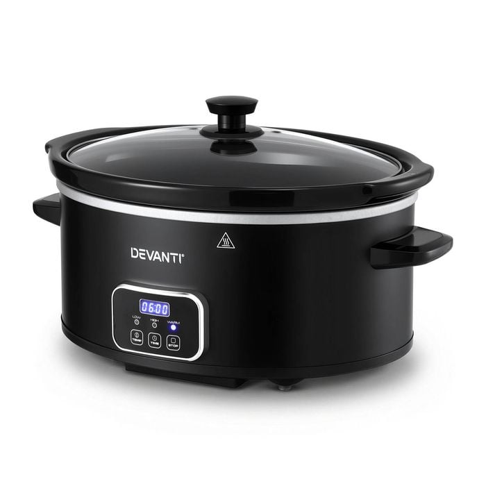 Devanti 5.6l Slow Cooker Electric Multi Cooker With 3 Heat Settings And Keep Warm Function