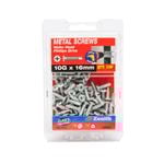 Zenith 10G x 16mm Galvanised Wafer Head Metal Screws - 100 Pack