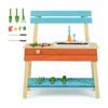 Costway Outdoor Kids Play Kitchen Wooden Cooking Toy Set W/accessories