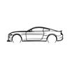 Ignite Laser Ford 2021 Mustang Silhouette Metal Wall Art Coated Black 47inch/120cm