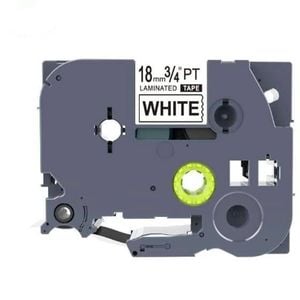 Brother Tze-241 Compatible 18mm Black Text On White Laminated Tape - 8 Meters