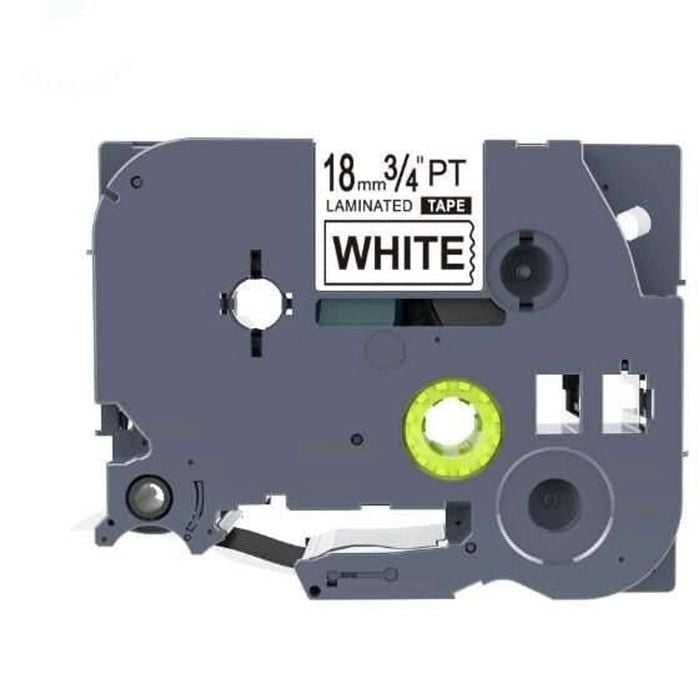 Brother Tze-241 Compatible 18mm Black Text On White Laminated Tape - 8 Meters