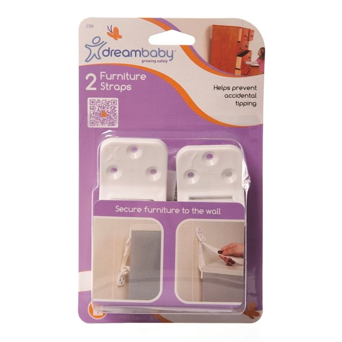 Dreambaby Child Safety Furniture Wall Safety Strap - 2 Pack
