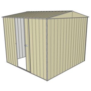 Build-a-Shed 2.3 x 2.3 x 2.3m Gable Single Sliding Side Door Shed - Cream