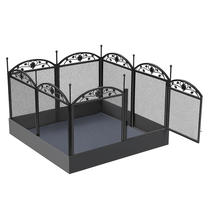 P&P Black Large Breed Dog Whelping Pen with Premium Fertility Mat