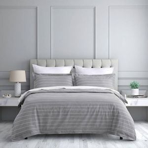 Jason Commercial Super King Studio Stripe Quilt Cover Set 270x240cm Silver