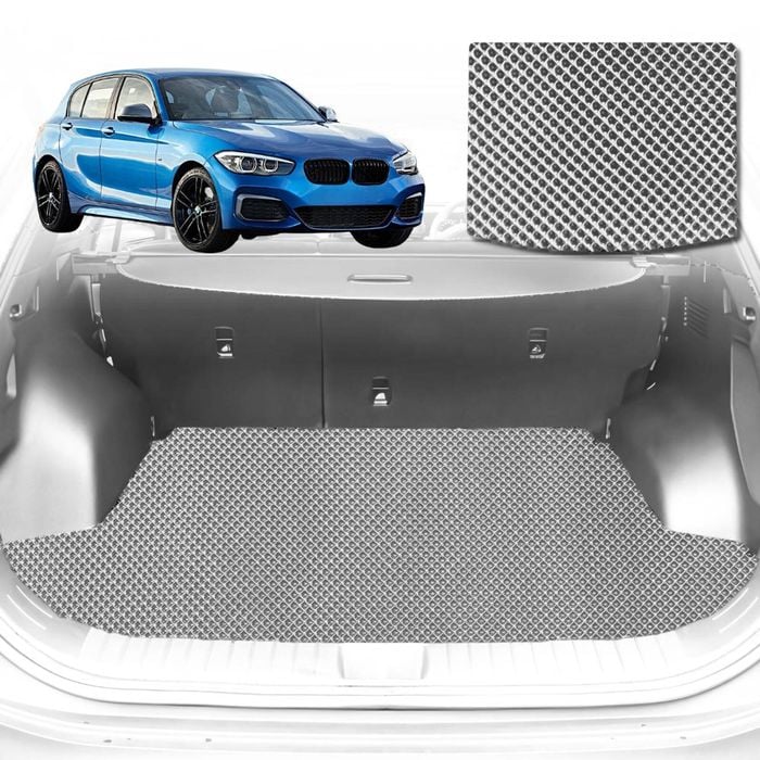 6D Diamond Car Boot Mat for BMW 1 Series 5-Door Hatch (F20)2011-2019-Cargo Mat-Grey-Outback GT