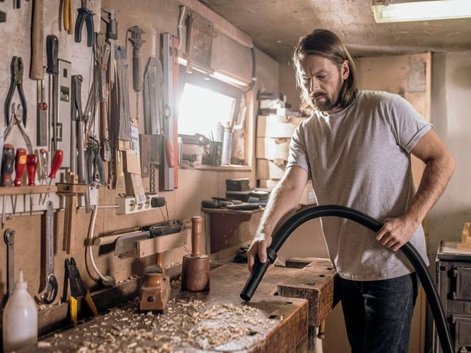 WD
  being used to vacuum up small woodchips in a workshop