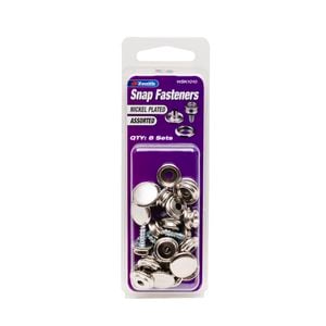 Zenith Assorted Nickel Plated Brass Snap Fasteners With Screw